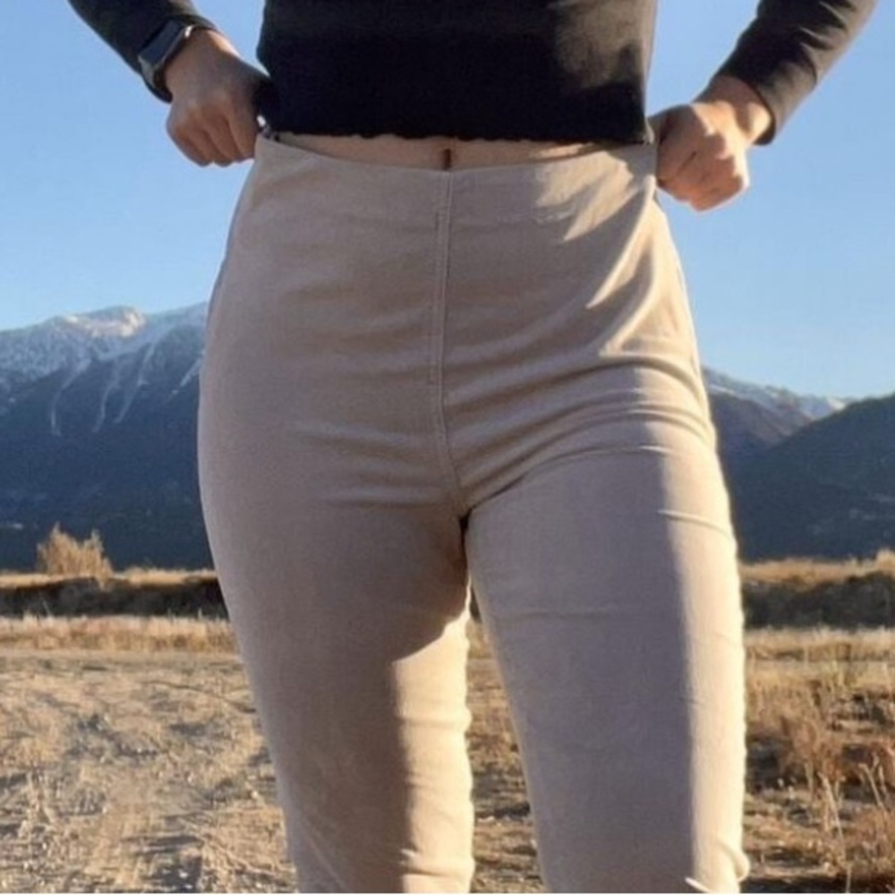 TORY BURCH Billet Tan Corduroy Side Zip Pants Sz 25